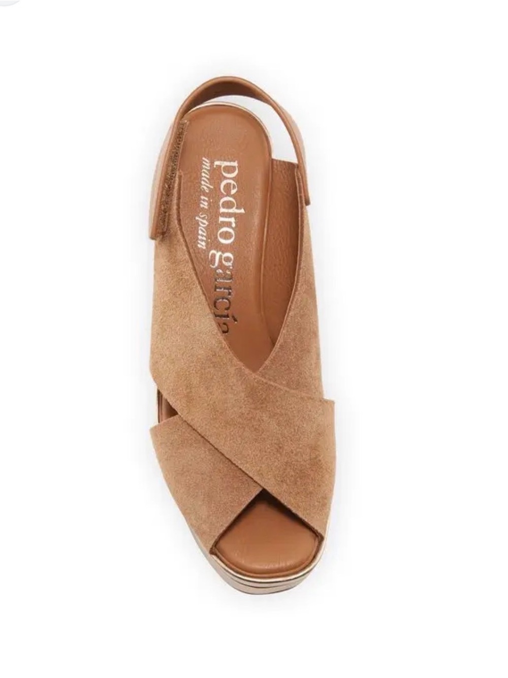 Pedro Garcia Tan Suede Cross-Strap Slingback Sandal - Neutral Tan